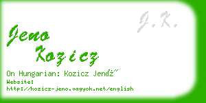 jeno kozicz business card